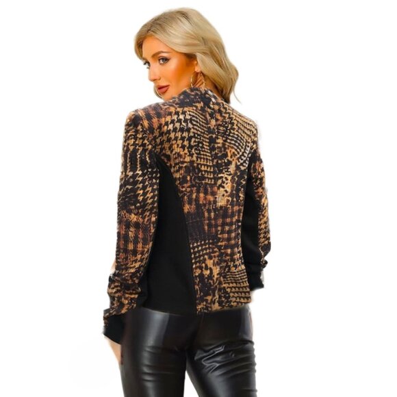 VEX-Collection Open Front Short Blazer Black and Fall Colors Made in Canada Sz S - Picture 3 of 5